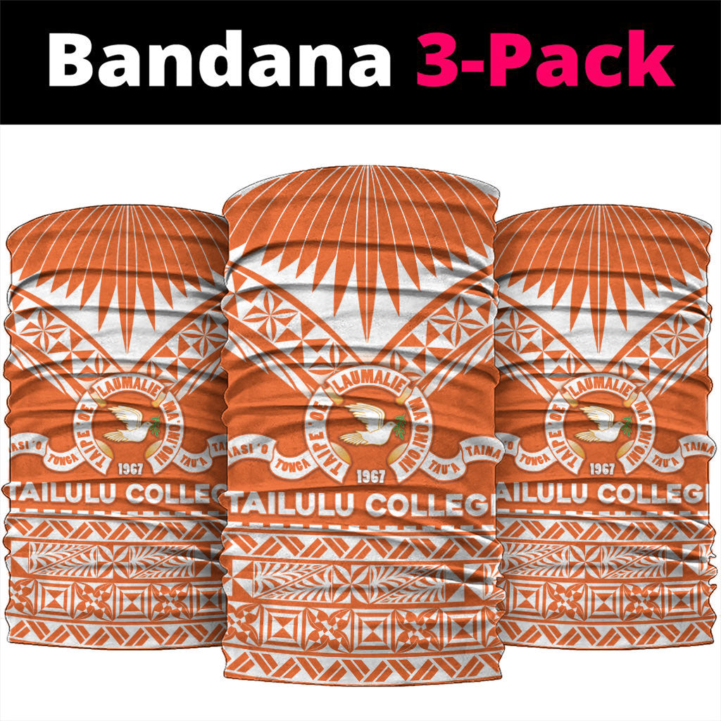 Tonga Tailulu College Neck Gaiter Tongan Kupesi Pattern LT05 package One Size: 25*50cm Orange - Polynesian Pride