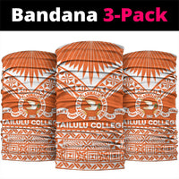 Tonga Tailulu College Neck Gaiter Tongan Kupesi Pattern LT05 package One Size: 25*50cm Orange - Polynesian Pride