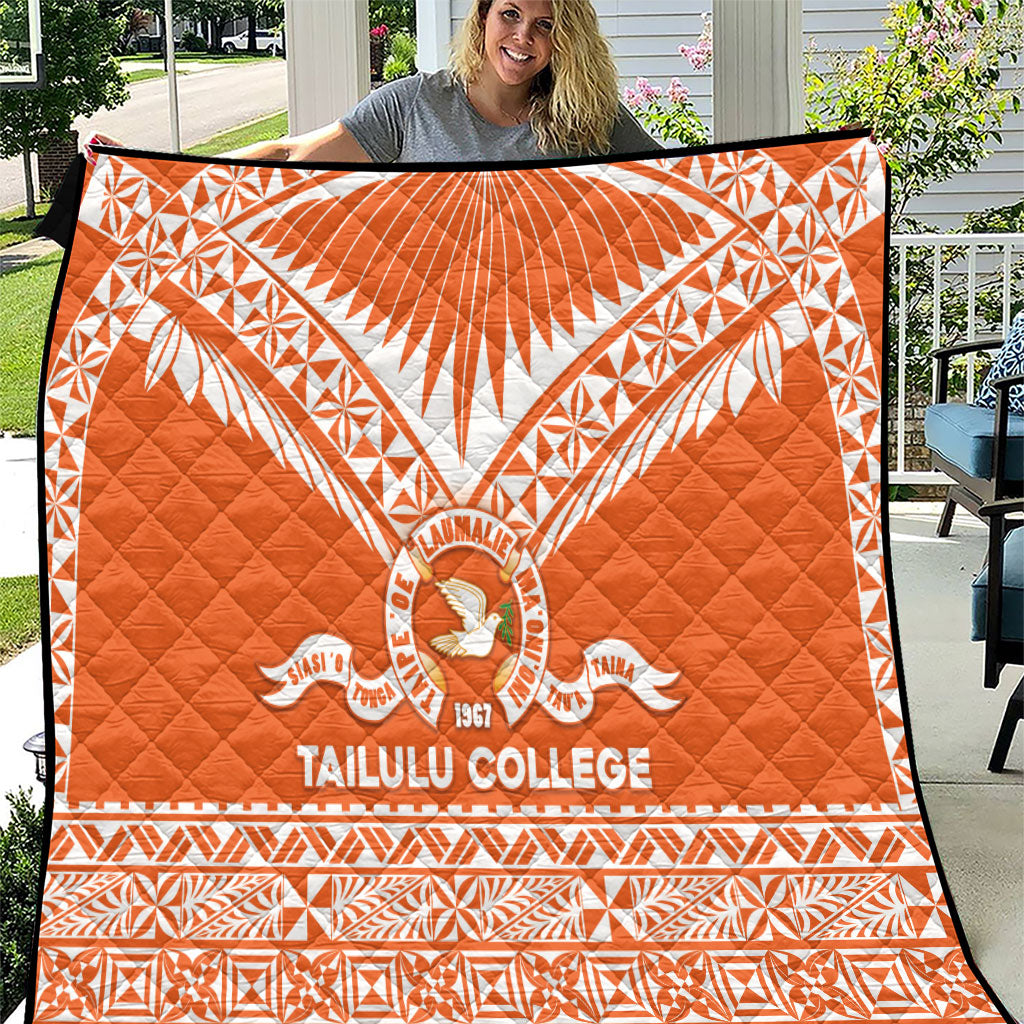 Tonga Tailulu College Quilt Tongan Kupesi Pattern LT05 Orange - Polynesian Pride