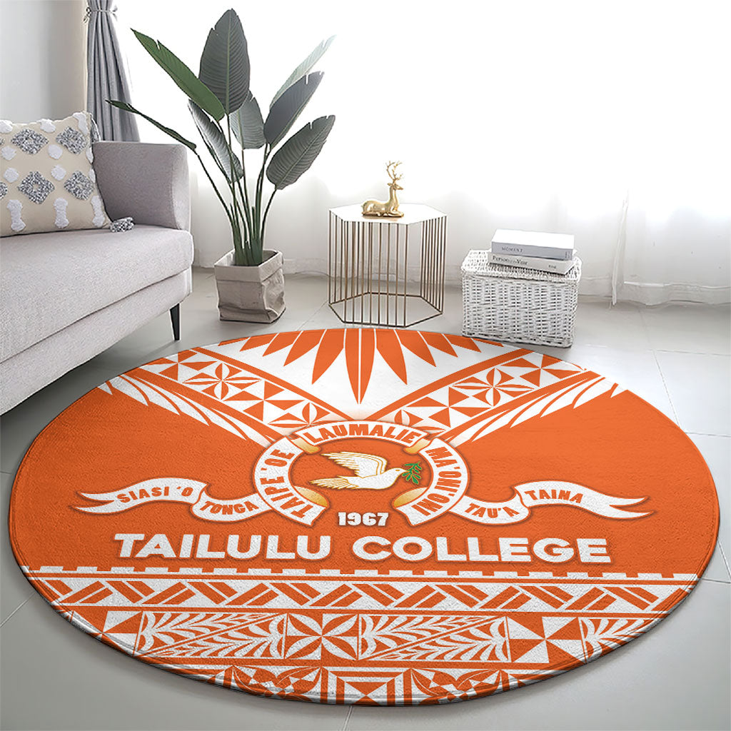 Tonga Tailulu College Round Carpet Tongan Kupesi Pattern LT05 - Polynesian Pride