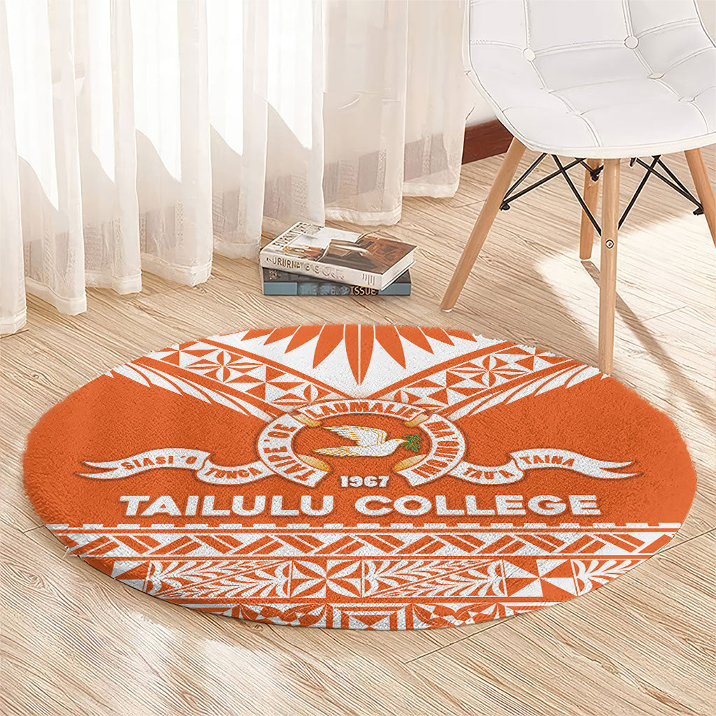 Tonga Tailulu College Round Carpet Tongan Kupesi Pattern LT05 - Polynesian Pride