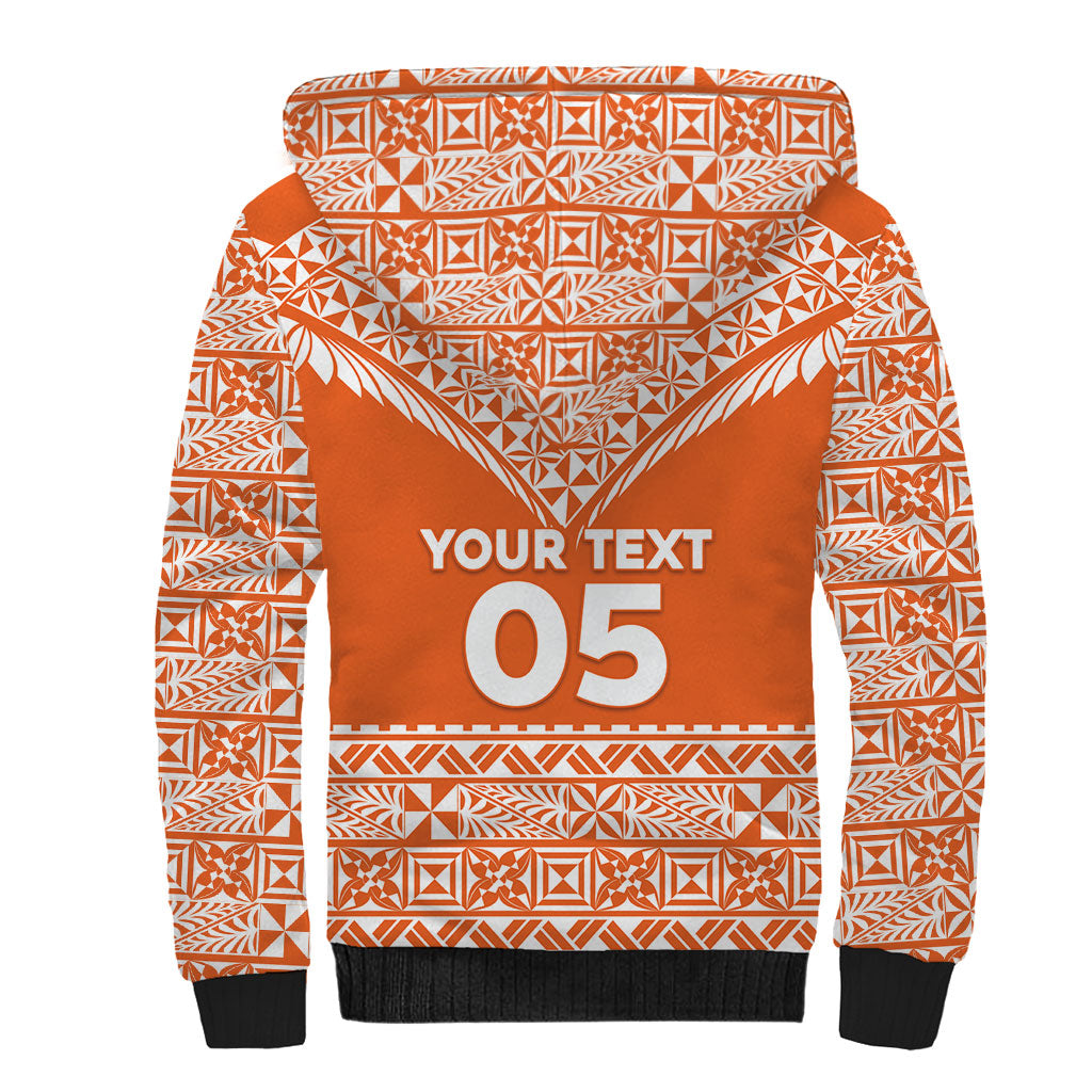 Personalised Tonga Tailulu College Sherpa Hoodie Tongan Kupesi Pattern LT05 - Polynesian Pride