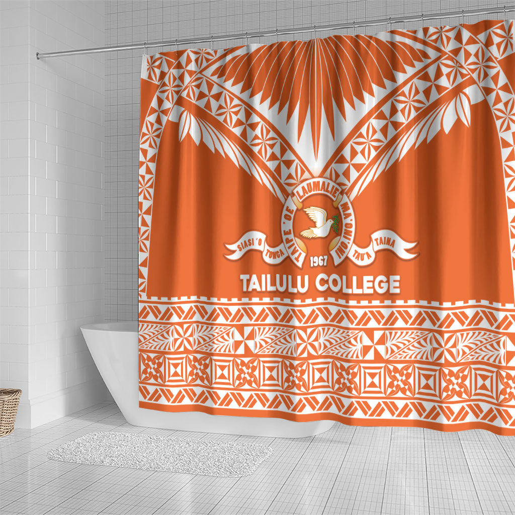 Tonga Tailulu College Shower Curtain Tongan Kupesi Pattern LT05 - Polynesian Pride