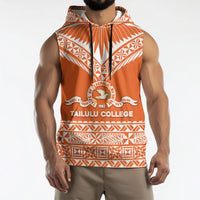 Personalised Tonga Tailulu College Sleeveless Hoodie Tongan Kupesi Pattern LT05 - Polynesian Pride