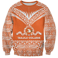 Personalised Tonga Tailulu College Sweatshirt Tongan Kupesi Pattern LT05 Unisex Orange - Polynesian Pride