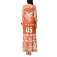 Personalised Tonga Tailulu College Tank Maxi Dress Tongan Kupesi Pattern LT05 - Polynesian Pride