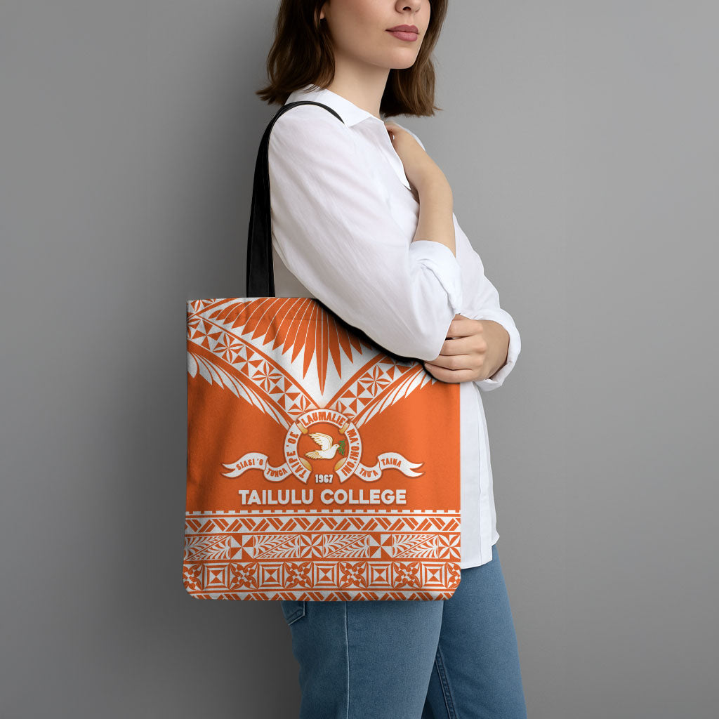 Tonga Tailulu College Tote Bag Tongan Kupesi Pattern LT05 - Polynesian Pride