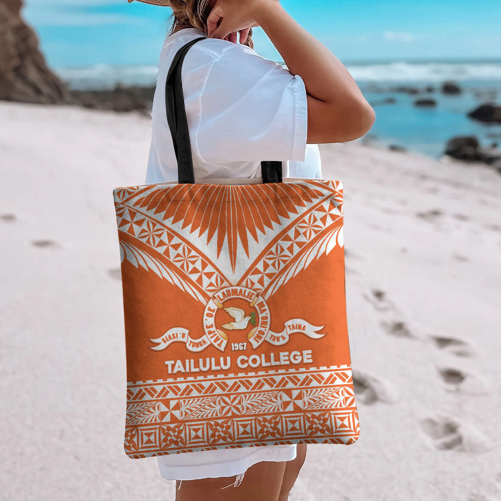 Tonga Tailulu College Tote Bag Tongan Kupesi Pattern LT05 - Polynesian Pride
