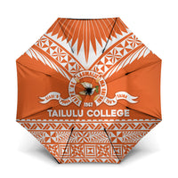 Tonga Tailulu College Umbrella Tongan Kupesi Pattern LT05 One Size Folded 11.42 inch Opened Diameter 37.4 inch Orange - Polynesian Pride