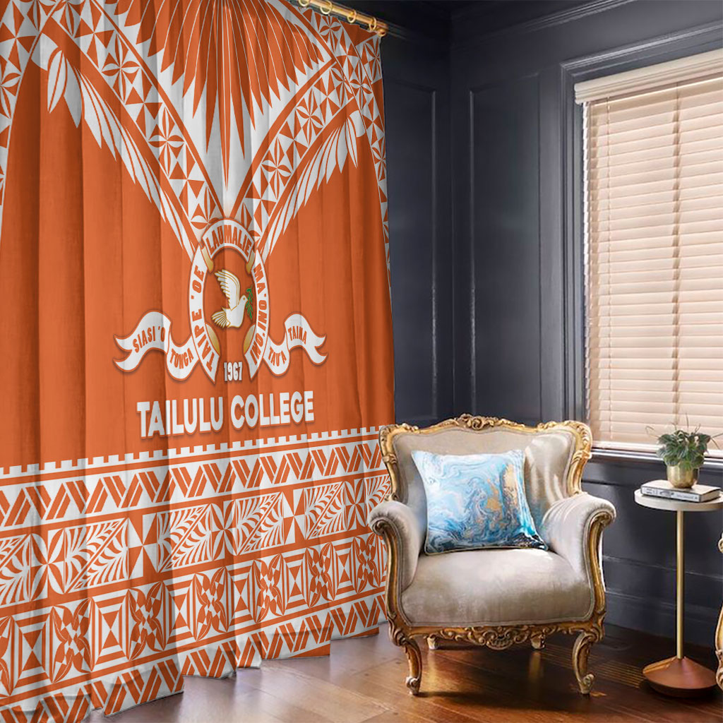 Tonga Tailulu College Window Curtain Tongan Kupesi Pattern LT05 - Polynesian Pride