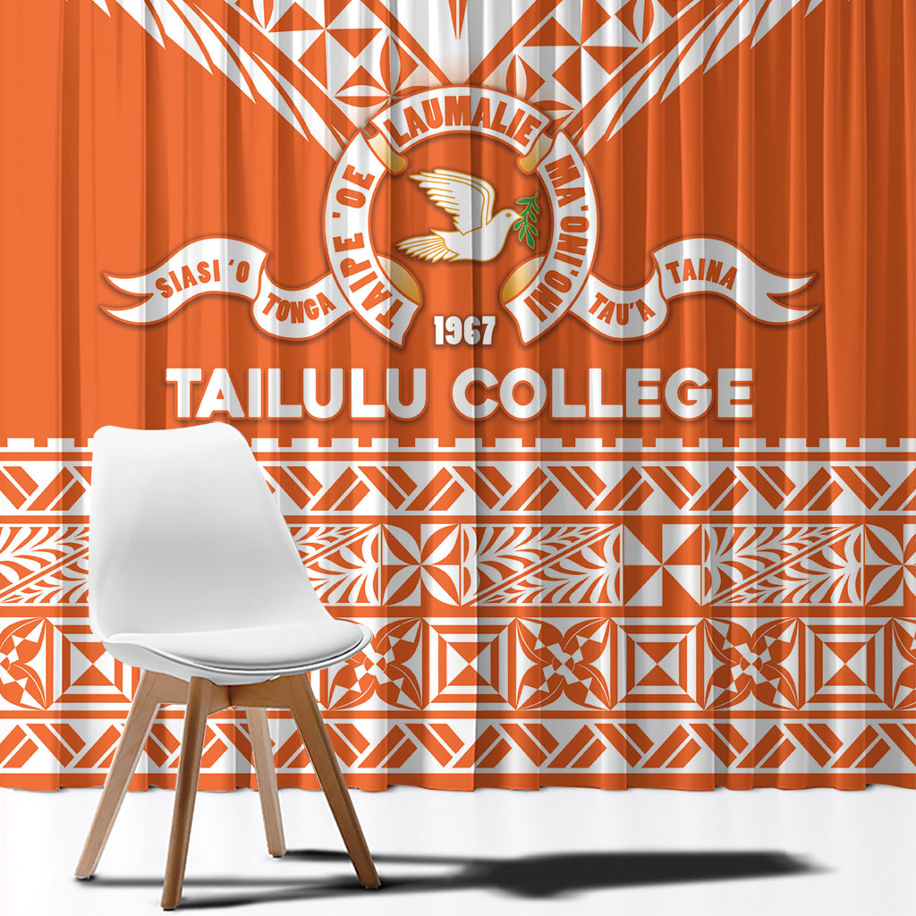 Tonga Tailulu College Window Curtain Tongan Kupesi Pattern LT05 - Polynesian Pride