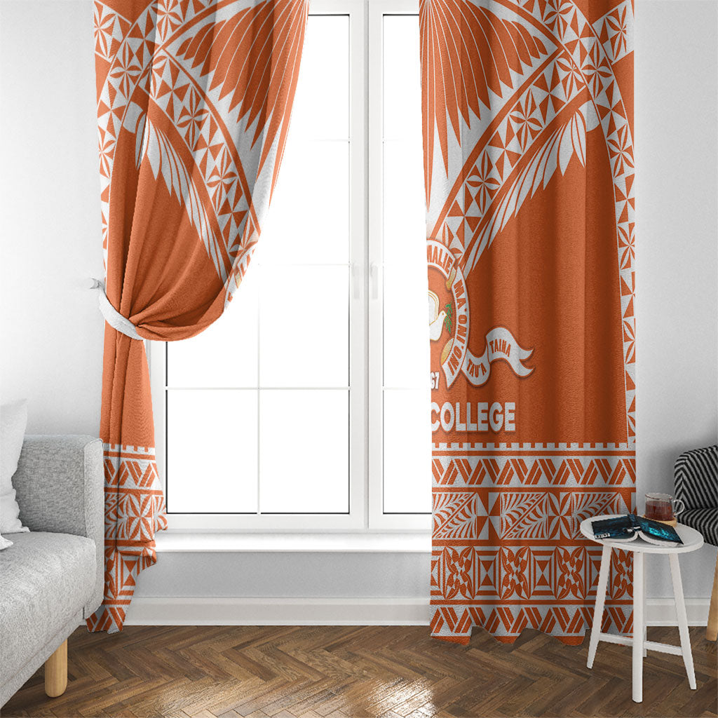 Tonga Tailulu College Window Curtain Tongan Kupesi Pattern LT05 - Polynesian Pride