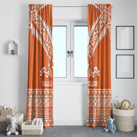 Tonga Tailulu College Window Curtain Tongan Kupesi Pattern LT05 - Polynesian Pride