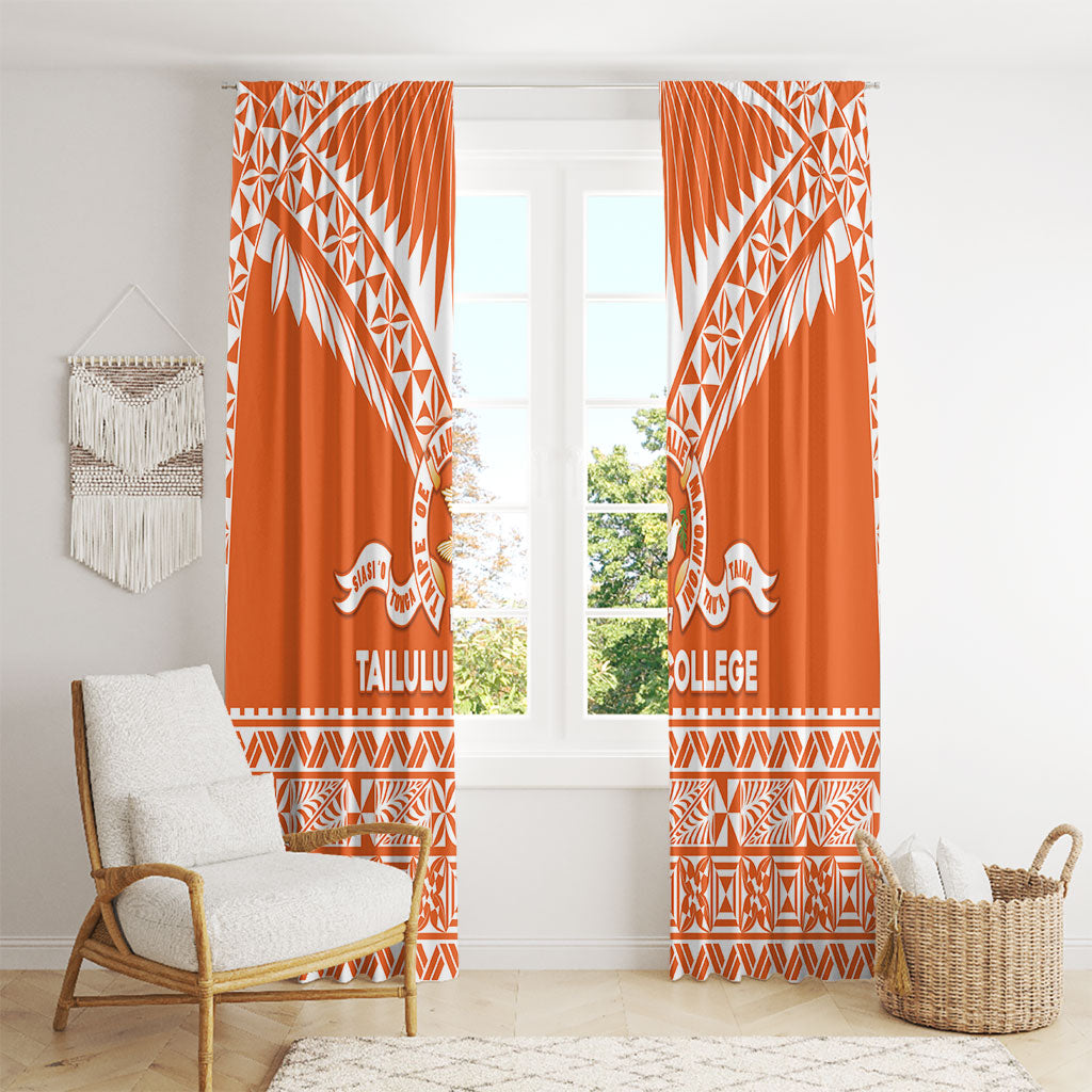 Tonga Tailulu College Window Curtain Tongan Kupesi Pattern LT05 - Polynesian Pride