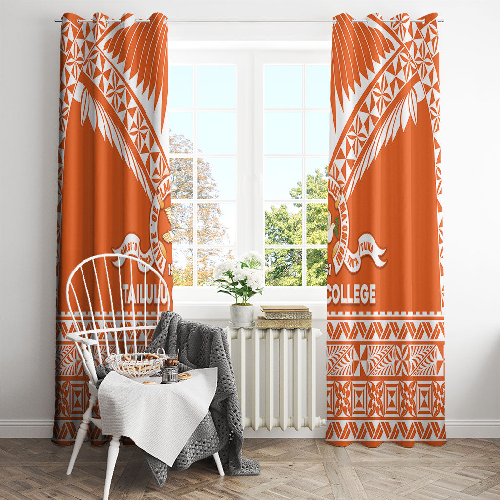 Tonga Tailulu College Window Curtain Tongan Kupesi Pattern LT05 - Polynesian Pride