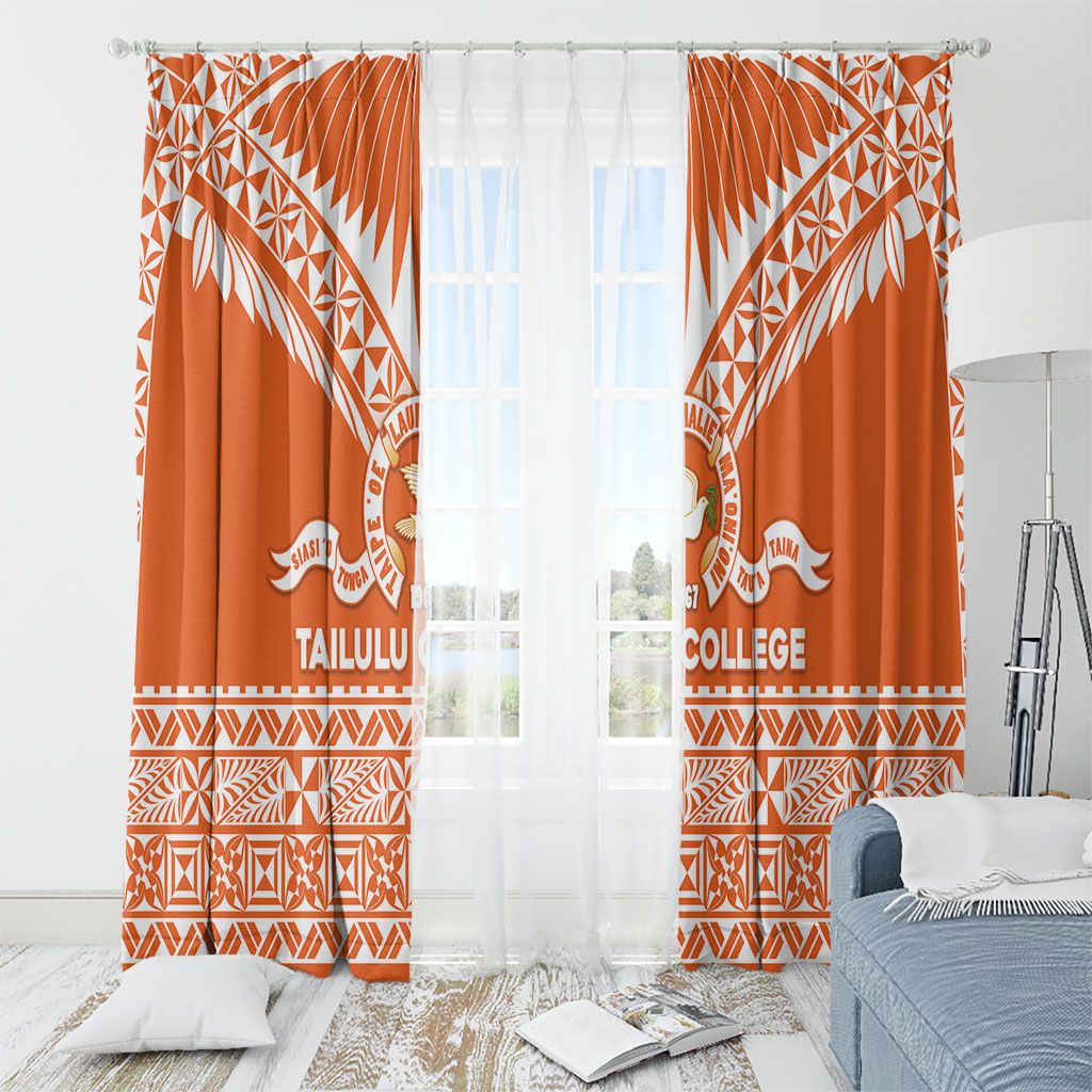 Tonga Tailulu College Window Curtain Tongan Kupesi Pattern LT05 - Polynesian Pride
