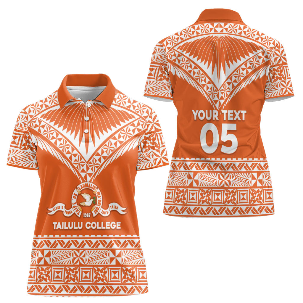 Personalised Tonga Tailulu College Women Polo Shirt Tongan Kupesi Pattern LT05 - Polynesian Pride