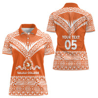 Personalised Tonga Tailulu College Women Polo Shirt Tongan Kupesi Pattern LT05 - Polynesian Pride