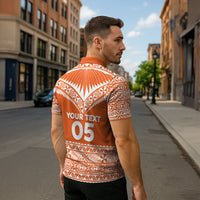 Personalised Tonga Tailulu College Zipper Polo Shirt Tongan Kupesi Pattern LT05 - Polynesian Pride