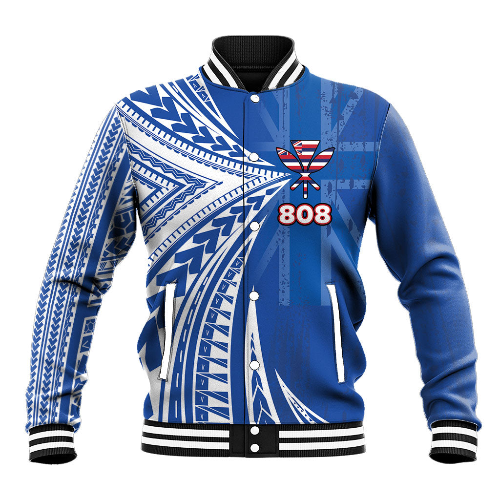 Personalised Hawaii 808 Baseball Jacket Unique Style LT05 Unisex Blue - Polynesian Pride