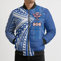Personalised Hawaii 808 Bomber Puffer Jacket Unique Style LT05 - Polynesian Pride