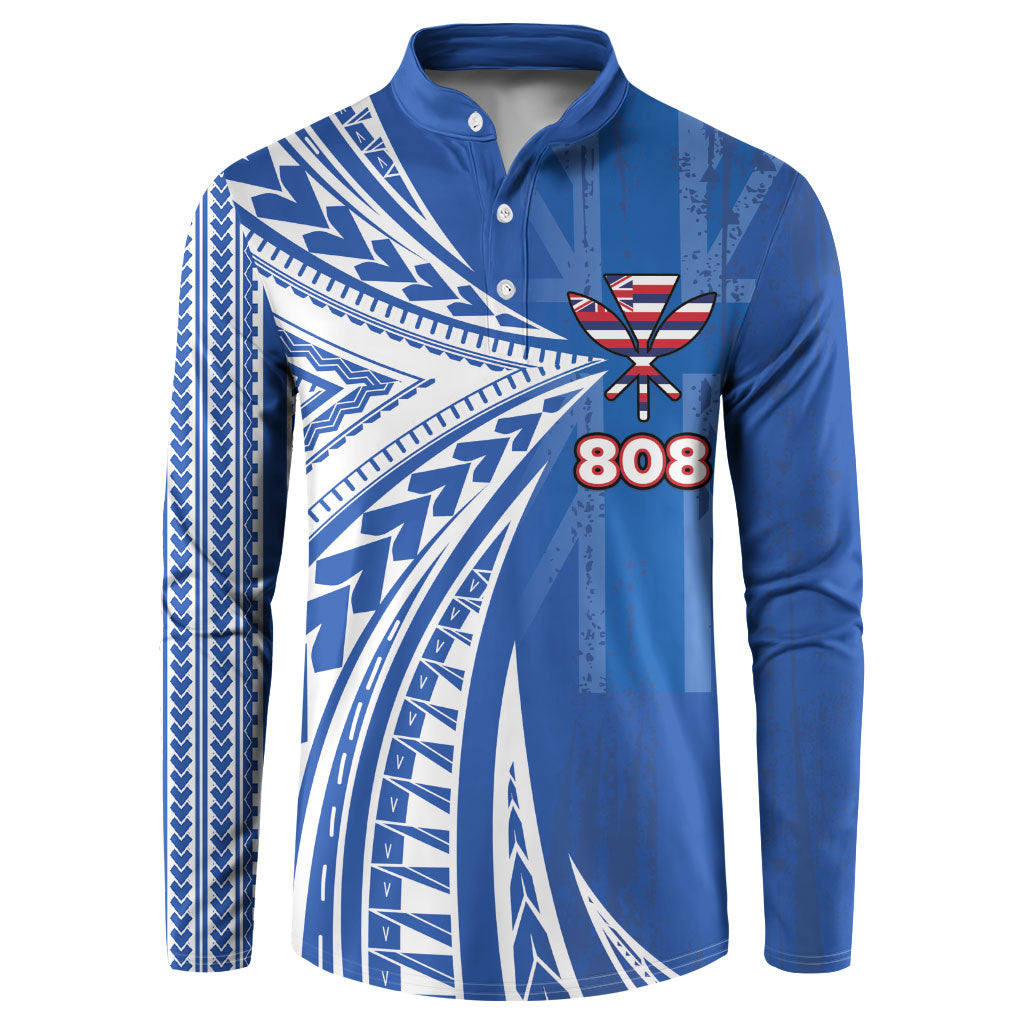 Personalised Hawaii 808 Button Sweatshirt Unique Style LT05 Blue - Polynesian Pride