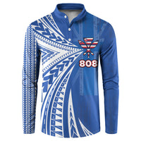 Personalised Hawaii 808 Button Sweatshirt Unique Style LT05 Blue - Polynesian Pride