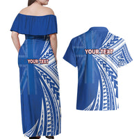 Personalised Hawaii 808 Couples Matching Off Shoulder Maxi Dress and Hawaiian Shirt Unique Style LT05 - Polynesian Pride