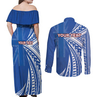 Personalised Hawaii 808 Couples Matching Off Shoulder Maxi Dress and Long Sleeve Button Shirt Unique Style LT05 - Polynesian Pride