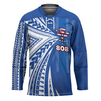 Personalised Hawaii 808 Hockey Jersey Unique Style LT05 Unisex Blue - Polynesian Pride