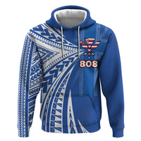 Personalised Hawaii 808 Hoodie Unique Style LT05 Pullover Hoodie Blue - Polynesian Pride