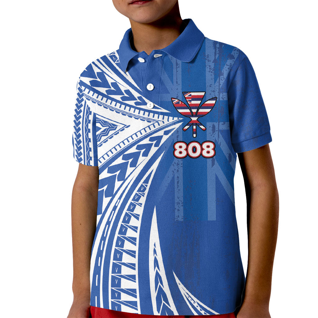 Personalised Hawaii 808 Kid Polo Shirt Unique Style LT05 Kid Blue - Polynesian Pride