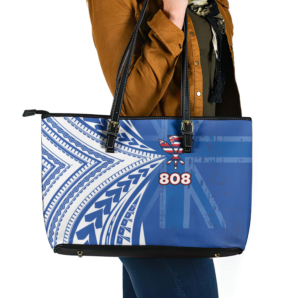Hawaii 808 Leather Tote Bag Unique Style LT05 - Polynesian Pride