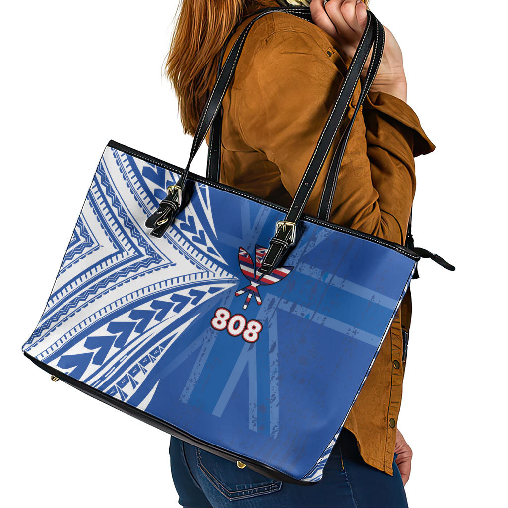 Hawaii 808 Leather Tote Bag Unique Style LT05 - Polynesian Pride