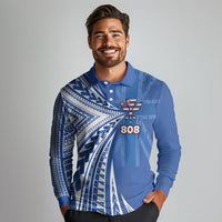 Personalised Hawaii 808 Long Sleeve Polo Shirt Unique Style LT05 - Polynesian Pride