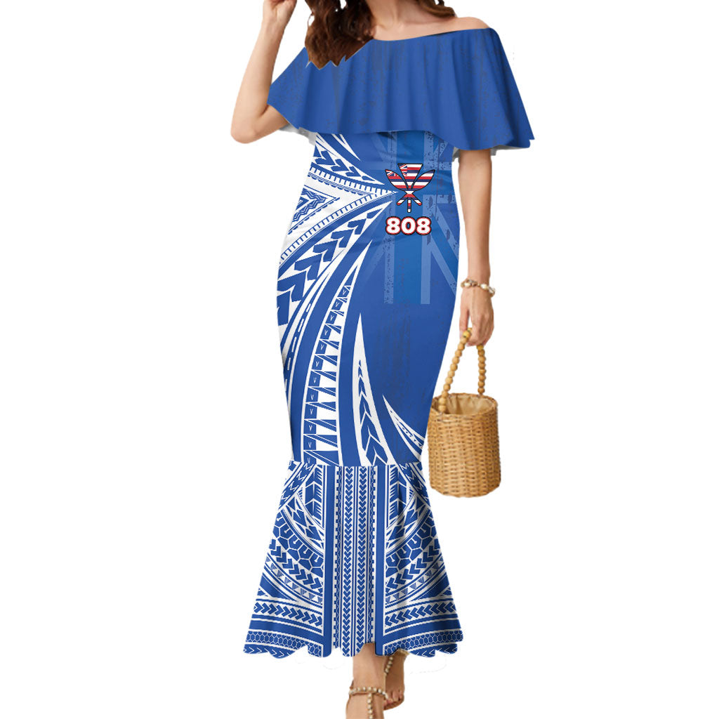 Personalised Hawaii 808 Mermaid Dress Unique Style LT05 Women Blue - Polynesian Pride