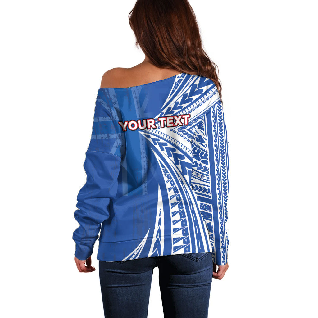 Personalised Hawaii 808 Off Shoulder Sweater Unique Style LT05 - Polynesian Pride