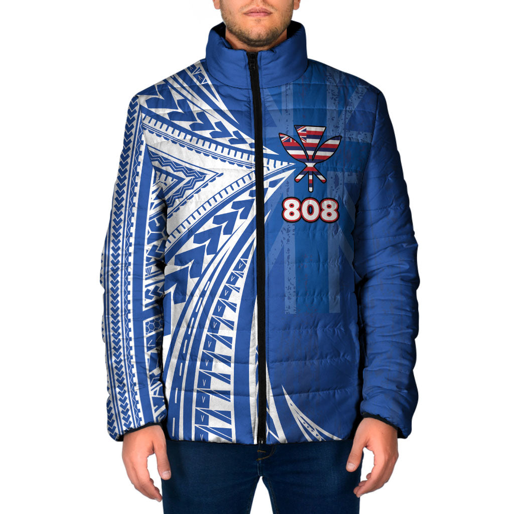Personalised Hawaii 808 Padded Jacket Unique Style LT05 Men Blue - Polynesian Pride