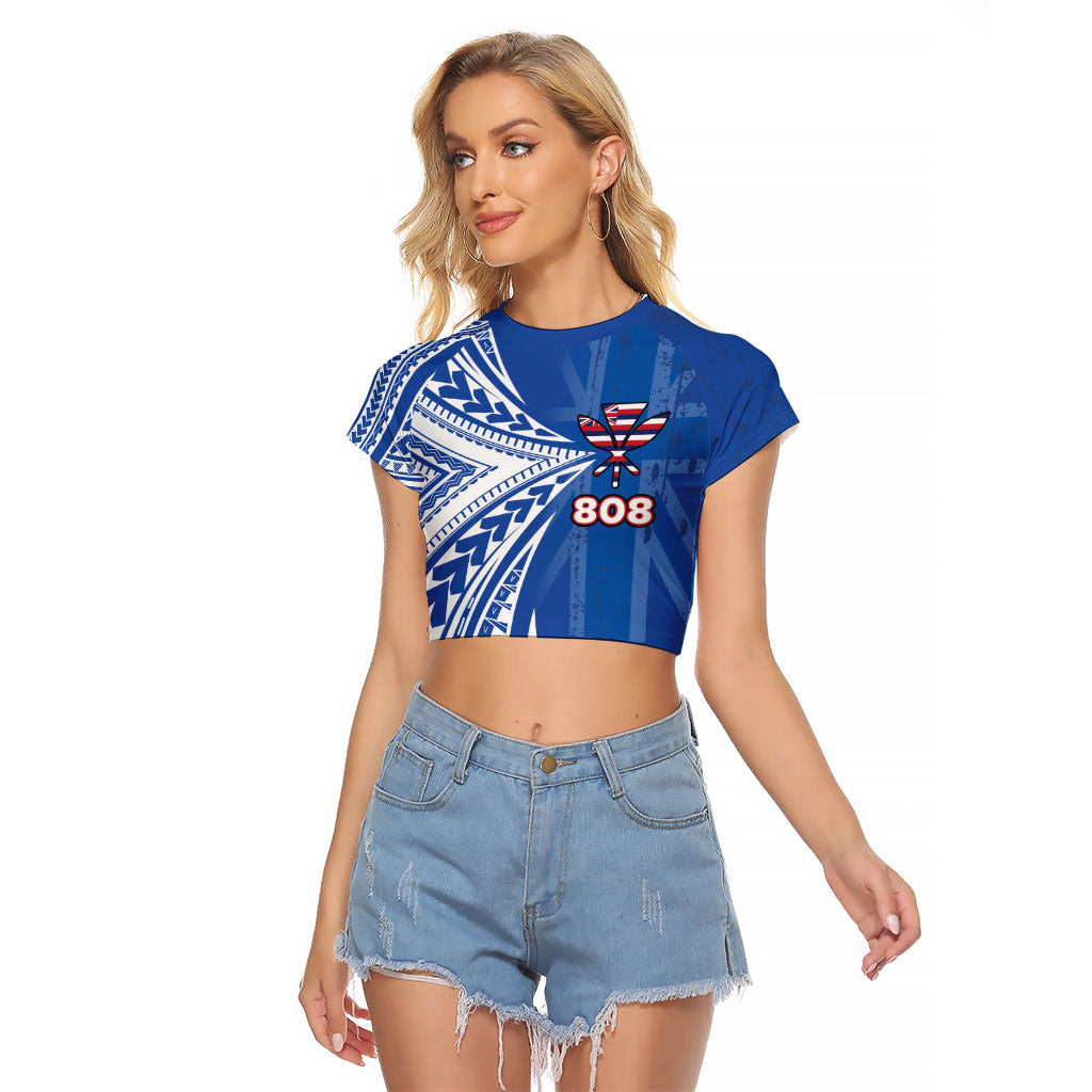 Personalised Hawaii 808 Raglan Cropped T Shirt Unique Style