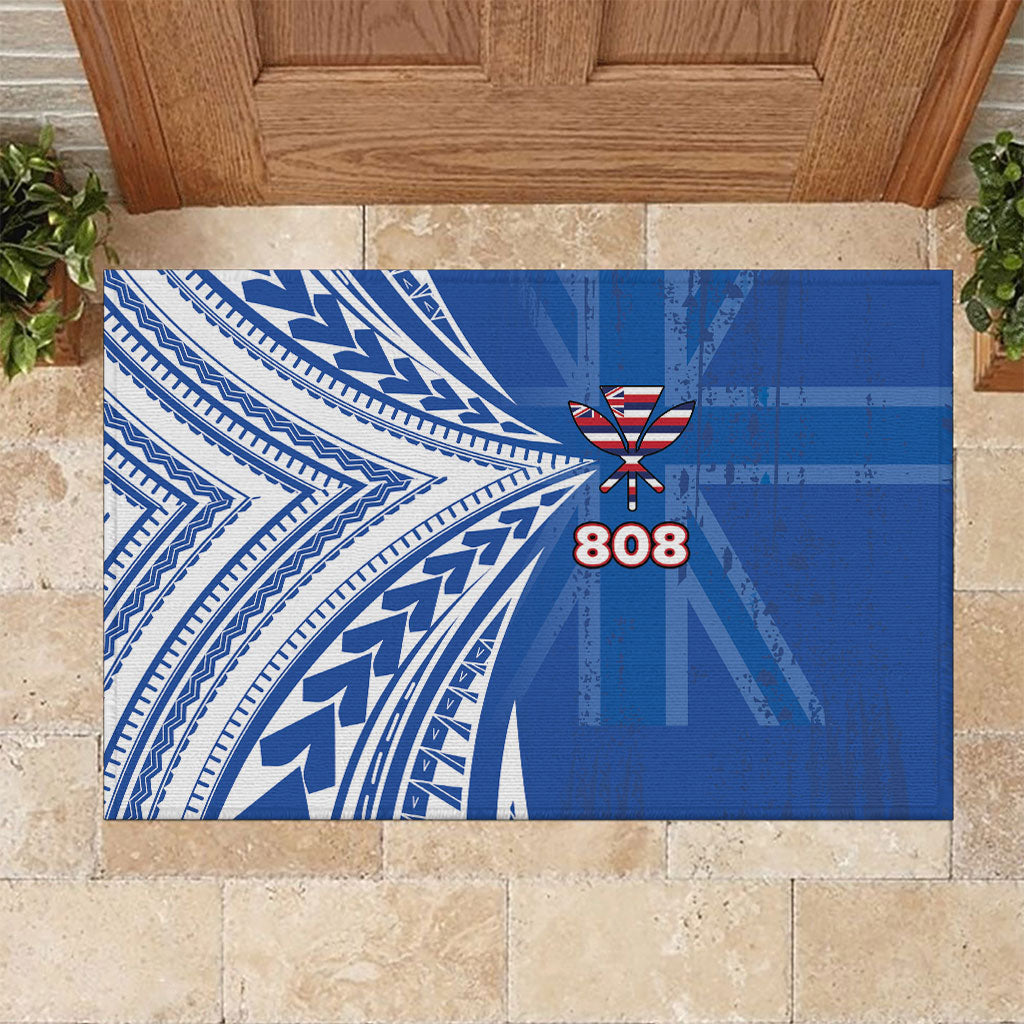 Hawaii 808 Rubber Doormat Unique Style LT05 Blue - Polynesian Pride