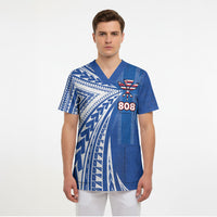 Personalised Hawaii 808 Scrub Top Unique Style LT05 - Polynesian Pride