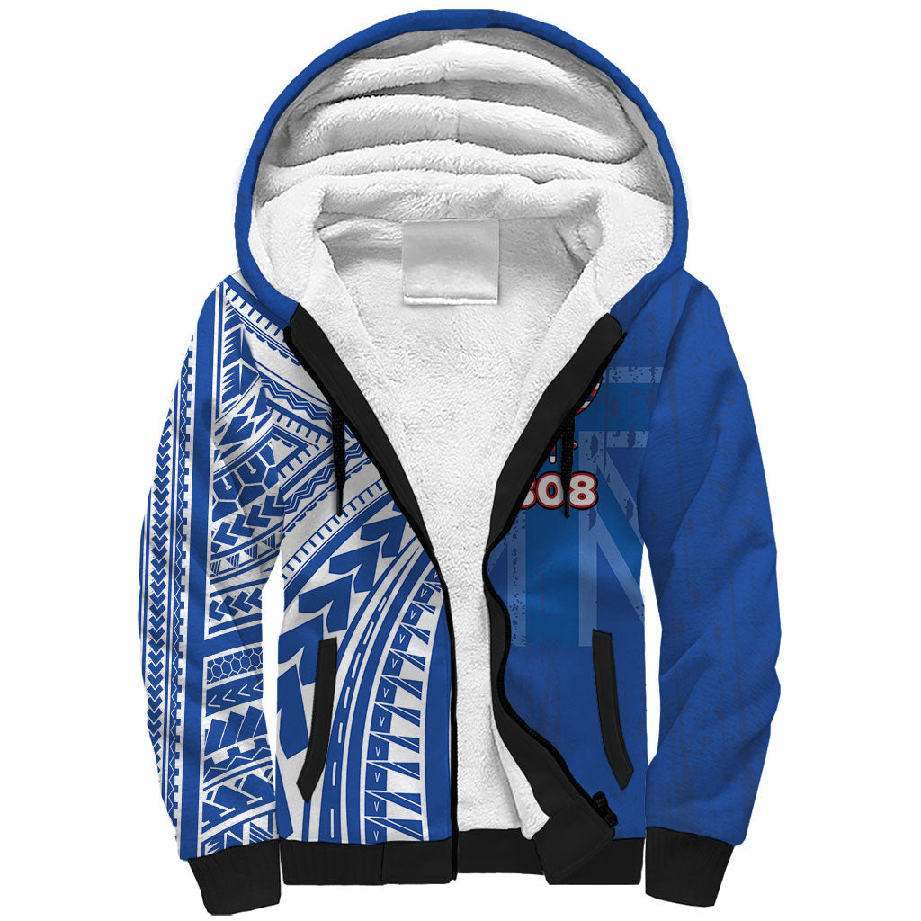 Personalised Hawaii 808 Sherpa Hoodie Unique Style LT05 Unisex Blue - Polynesian Pride