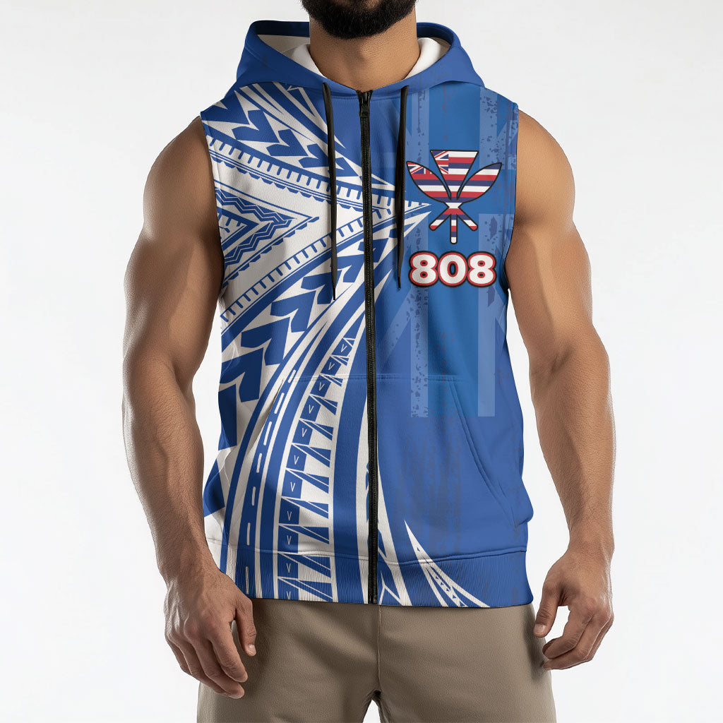 Personalised Hawaii 808 Sleeveless Zip Hoodie Unique Style LT05 - Polynesian Pride