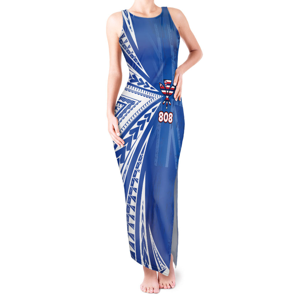 Personalised Hawaii 808 Tank Maxi Dress Unique Style LT05 Women Blue - Polynesian Pride
