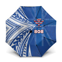 Hawaii 808 Umbrella Unique Style LT05 One Size Folded 11.42 inch Opened Diameter 37.4 inch Blue - Polynesian Pride