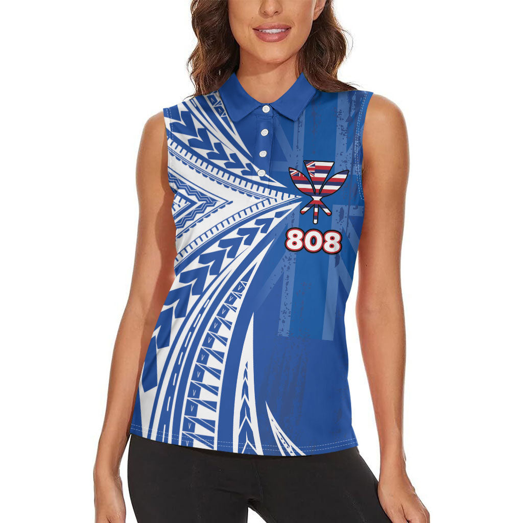 Personalised Hawaii 808 Women Sleeveless Polo Shirt Unique Style LT05 - Polynesian Pride