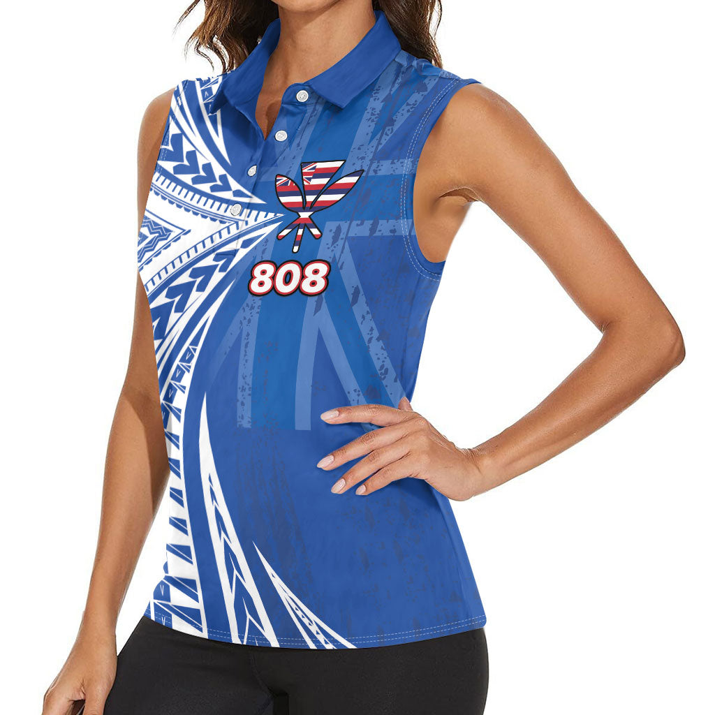 Personalised Hawaii 808 Women Sleeveless Polo Shirt Unique Style LT05 - Polynesian Pride