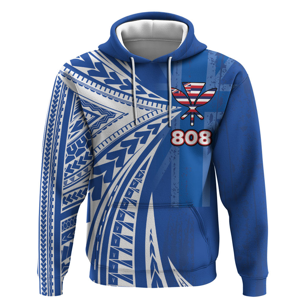 Personalised Hawaii 808 Zip Hoodie Unique Style LT05 Pullover Hoodie Blue - Polynesian Pride
