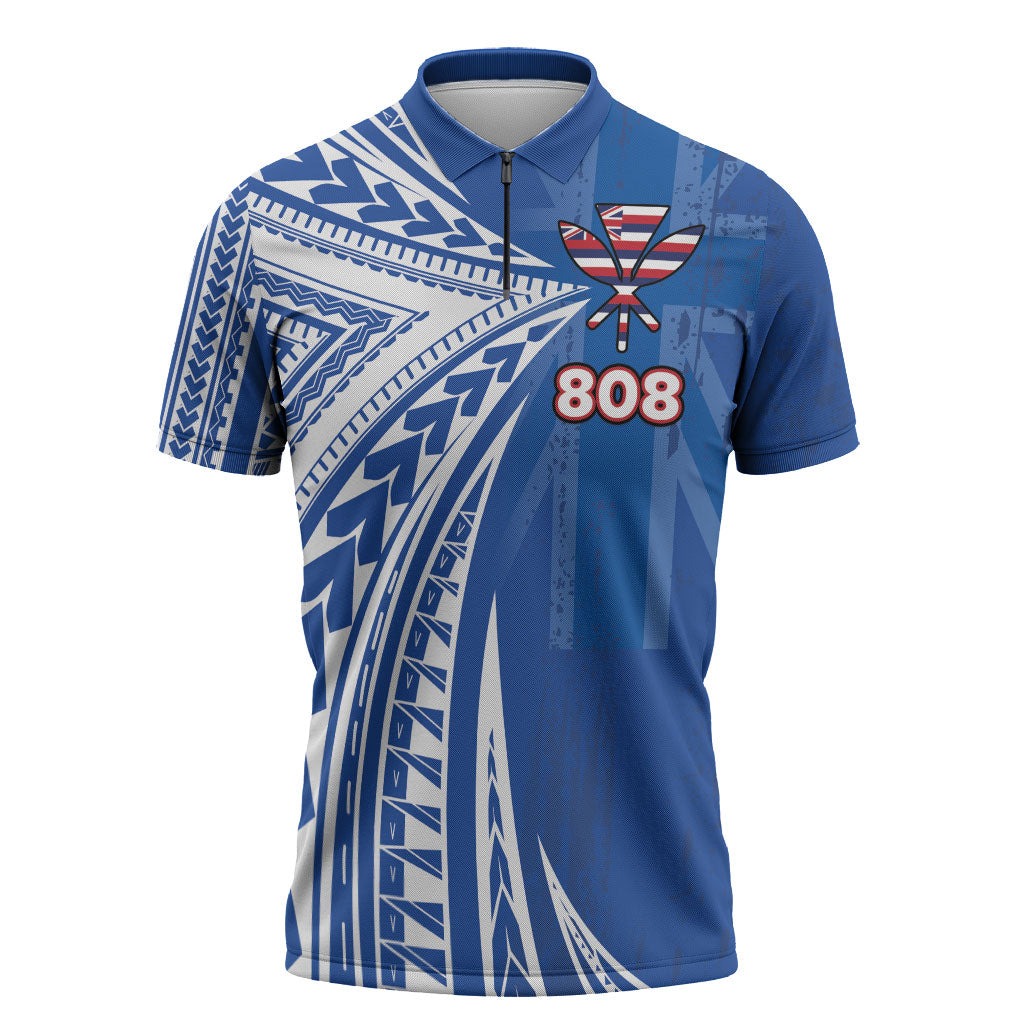 Personalised Hawaii 808 Zipper Polo Shirt Unique Style