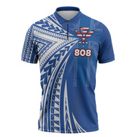Personalised Hawaii 808 Zipper Polo Shirt Unique Style